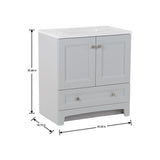 Delridge 30 in. W x 19 in. D Bath Vanity in Pearl Gray with Cultured Marble Vanity Top in White with White Sink