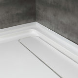 32 in. W x 48 in. L Alcove Shower Pan Base with Reversible Drain in White - Super Arbor