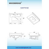 Newton 31 in. x 22 in. Carrara Marble Vanity Top with Square Sink for Single Hole Installation in Carrara White - Super Arbor