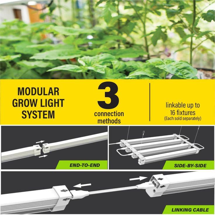 1 ft. 13.5-Watt Vertical Mount White Full Spectrum LED Non-Dimmable Indoor Linkable Plant Grow Light Strip, Daylight