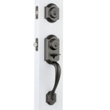 Montara Venetian Bronze Single Cylinder Door Handleset with Juno Entry Door Knob Featuring SmartKey Security