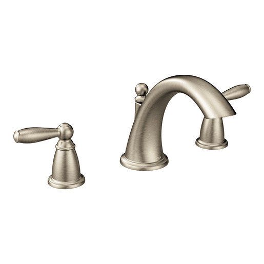 Brantford 2-Handle Deck-Mount Roman Tub Faucet Trim Kit with Valve in Brushed Nickel