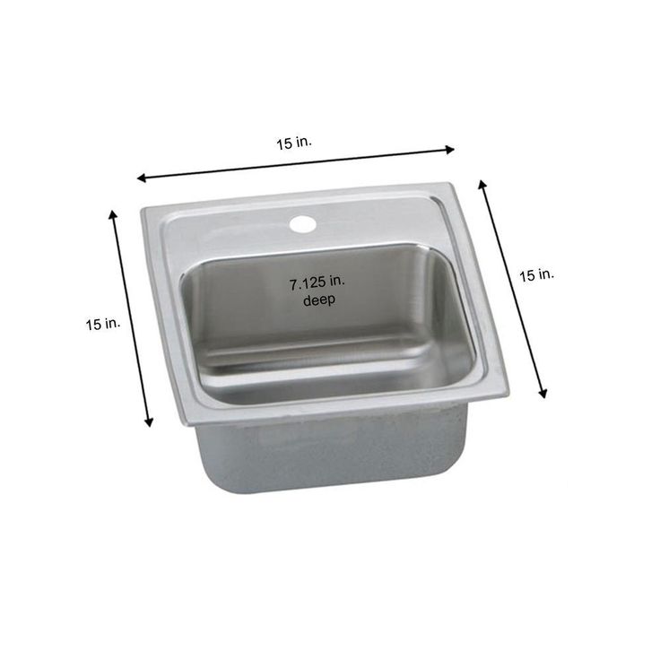 Lustertone Drop-In Stainless Steel 15 in. 1-Hole Bar Sink