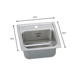 Lustertone Drop-In Stainless Steel 15 in. 1-Hole Bar Sink