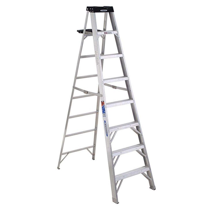 Werner 8 ft. H Aluminum Step Ladder Type IA 300 lb. capacity