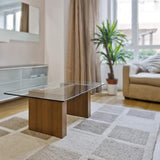 36 in. x 48 in. Clear Rectangle Glass Table Top 3/8 in. Thick Pencil Polish Tempered Touch Corners - Super Arbor
