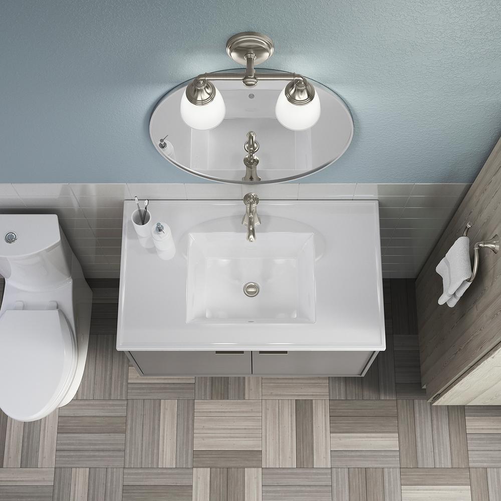 Ceramic/Impressions 37 in. Single Faucet Hole Vitreous China Vanity Top with Basin in White Impressions - Super Arbor