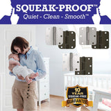 5/8 in. Satin Nickel Squeak Proof Hinge (3-Pack) - Super Arbor