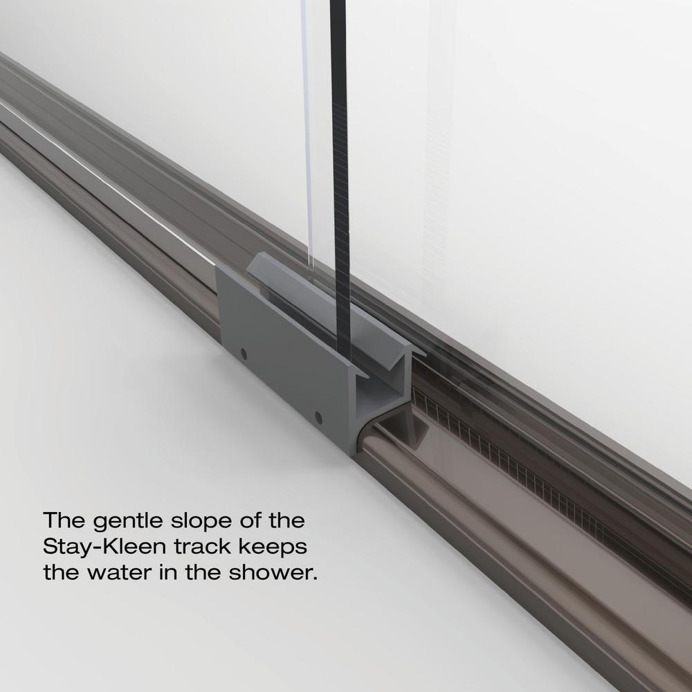 Classic 60 in. x 57 in. Clear Semi-Frameless Sliding Tub Door in Oil Rubbed Bronze - Super Arbor