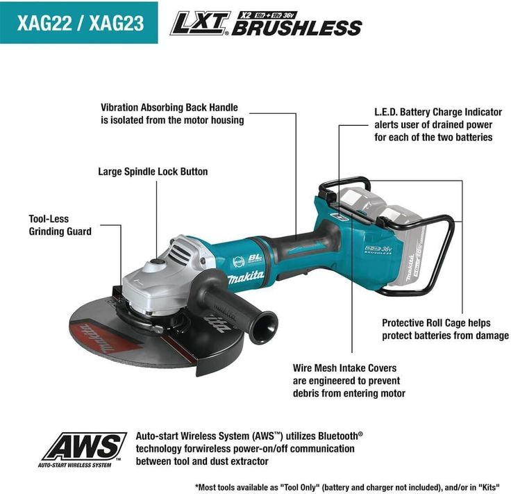 18-Volt X2 LXT Lithium-Ion 36-Volt Brushless Cordless 7 in. Cut-Off/Angle Grinder with Electric Brake and AWS Tool-Only