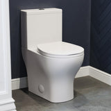 Sublime II 2-piece 0.8/1.28 GPF Dual Flush Round Toilet in Glossy White, Seat Included - Super Arbor