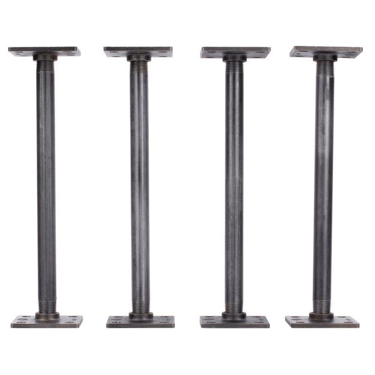1/2 in. x 1 ft. L Black Steel  Pipe Square Flange Table Leg Kit (Set of 4)