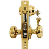 Brass Iron Gate Mortise Entry Gate Right Hand Door Lock Set with 2-1/2 in. Backset and 2 SC1 Keys - Super Arbor