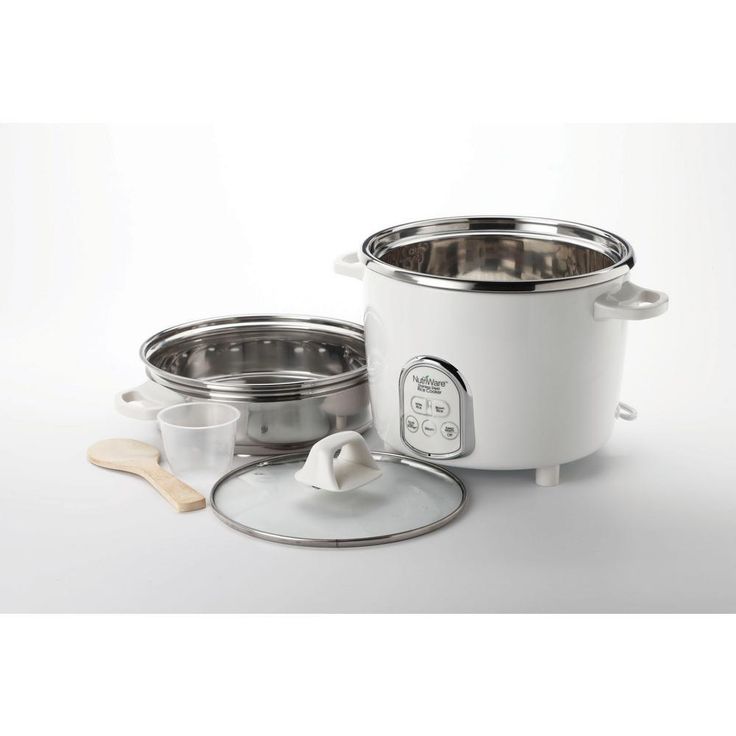NutriWare Digital Pot Style 7-Cup Rice Cooker with Glass Lid and Non-Stick Pot