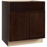 Shaker Assembled 36x34.5x24 in. Sink Base Kitchen Cabinet in Satin White