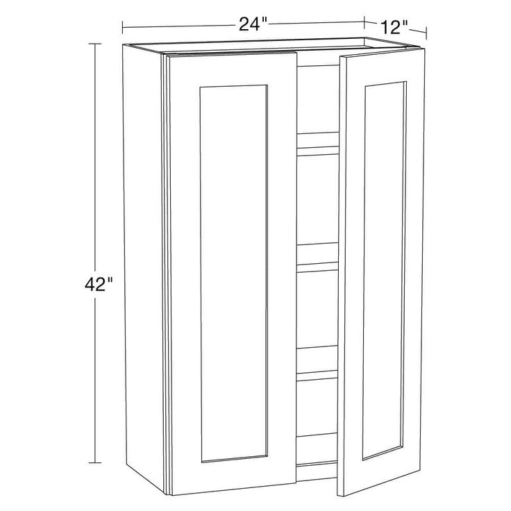 Home Decorators Collection Newport 24 in. W x 12 in. D x 42 in. H Assembled Plywood Wall Kitchen Cabinet in Pacific White with Soft Close