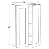 Home Decorators Collection Newport 24 in. W x 12 in. D x 42 in. H Assembled Plywood Wall Kitchen Cabinet in Pacific White with Soft Close