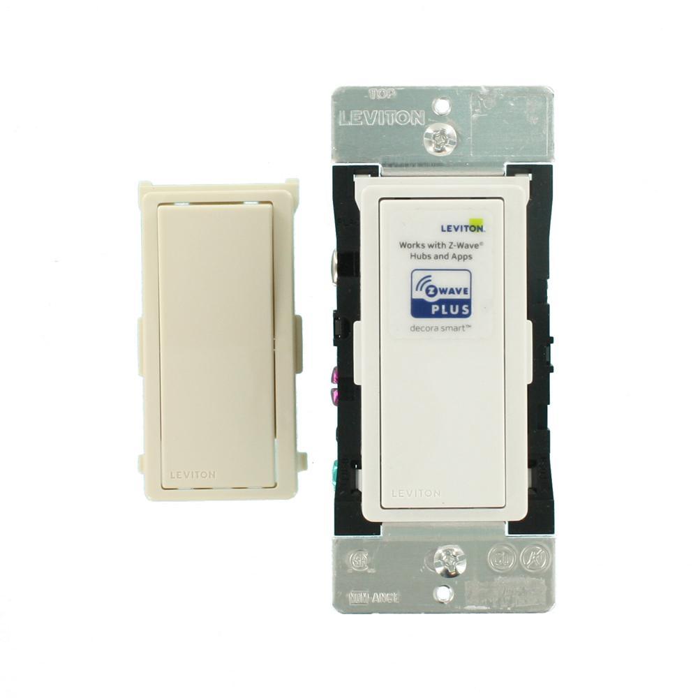 Decora Smart with Z-Wave Technology 15 Amp Switch, White/Light Almond - Super Arbor