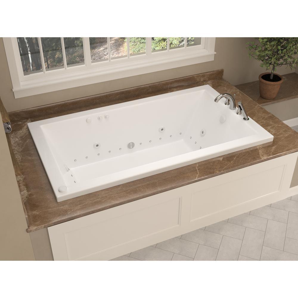 Sapphire 5.5 ft. Rectangular Drop-in Whirlpool and Air Bath Tub in White - Super Arbor