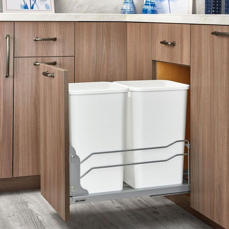 Rev-A-Shelf 27-Quart Plastic Soft Close Pull Out Trash Can
