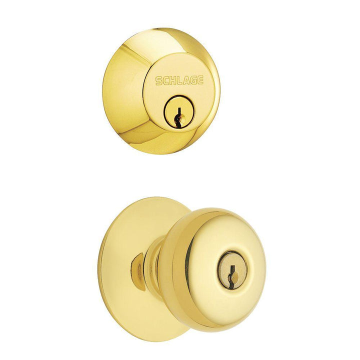 Plymouth Single Cylinder Bright Brass Knob Combo Pack - Super Arbor