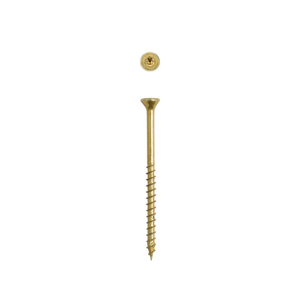 #8 x 2-1/2 in. T-Star Plus Drive Flat-Head Partial Thread Yellow Zinc Coated Multi-Material Screw (133 per Box)