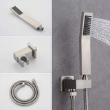 Shower System Wall Mounted with 12 in. Square Rainfall Shower head and Handheld Shower Head Set, Brushed Nickel - Super Arbor