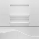 Coronado Acrylx 60 in. x 30 in. Single Threshold Right Drain Shower Kit in White with Bench with Door in Chrome