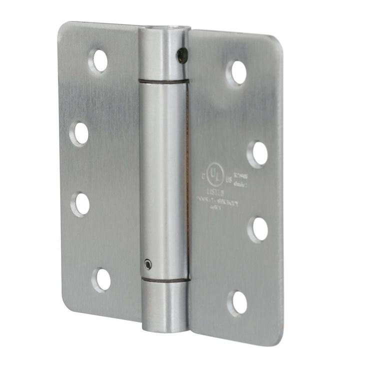 4 in. Satin Chrome 1/4 in. Radius Adjustable Spring Door Hinge