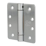4 in. Satin Chrome 1/4 in. Radius Adjustable Spring Door Hinge