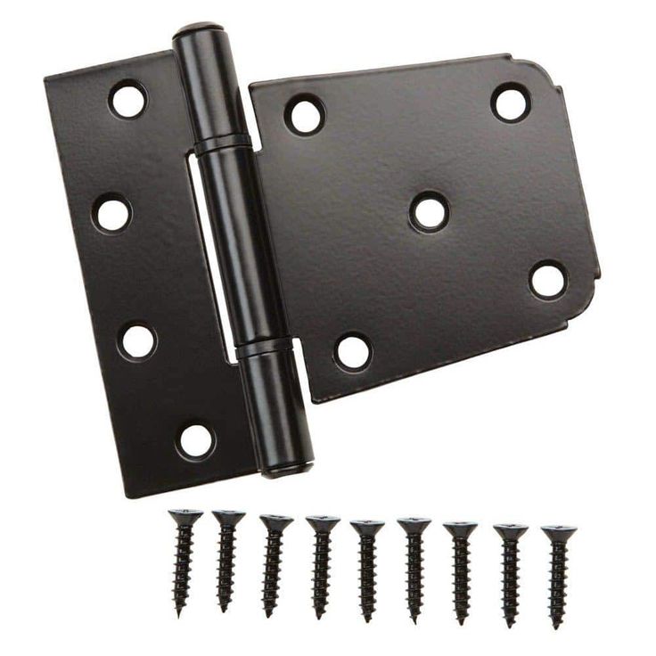 Everbilt 3-1/2 in. x 4-1/2 in. Black Gate Tee Hinge
