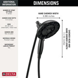 Delta Universal Showering Components Matte Black 5-Spray Dual Shower Head 1.75-GPM (6.6-LPM)