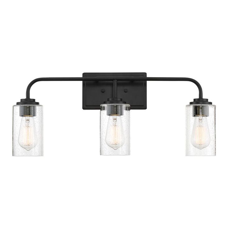 Logan 3-Light Matte Black Bath Bar Vanity Light