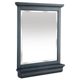 29.00 in. W x 36.00 in. H Framed Rectangular Beveled Edge Bathroom Vanity Mirror in Harbor Blue