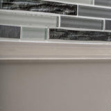 Jeffrey Court Waves of Grey 11.50 in. x 11.875 in. x 9 mm Interlocking Glossy Glass/Metal Mosaic Tile