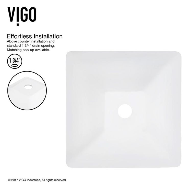 VIGO Hibiscus White Handmade Countertop Matte Stone Square Vessel Bathroom Sink in Matte White