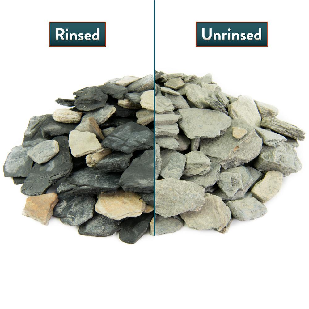 Southwest Boulder & Stone 0.50 cu. ft. 1 in. to 3 in. 20 lbs. Slate Chips Black and Tan Rock for Landscape, Gardens, Potted Plants, and Terrariums - Super Arbor