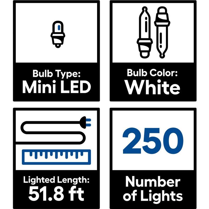 GE StayBright 250-Count 51.8-ft Warm White LED Plug-In Christmas String Lights