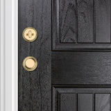 Prestige Avendale Single Cylinder Lifetime Polished Brass Door Handleset with Alcott Door Knob feat SmartKey Security - Super Arbor