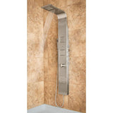 Waimea 3-Jet Shower System with Rainfall and Waterfall Showerheads in Brushed Stainless