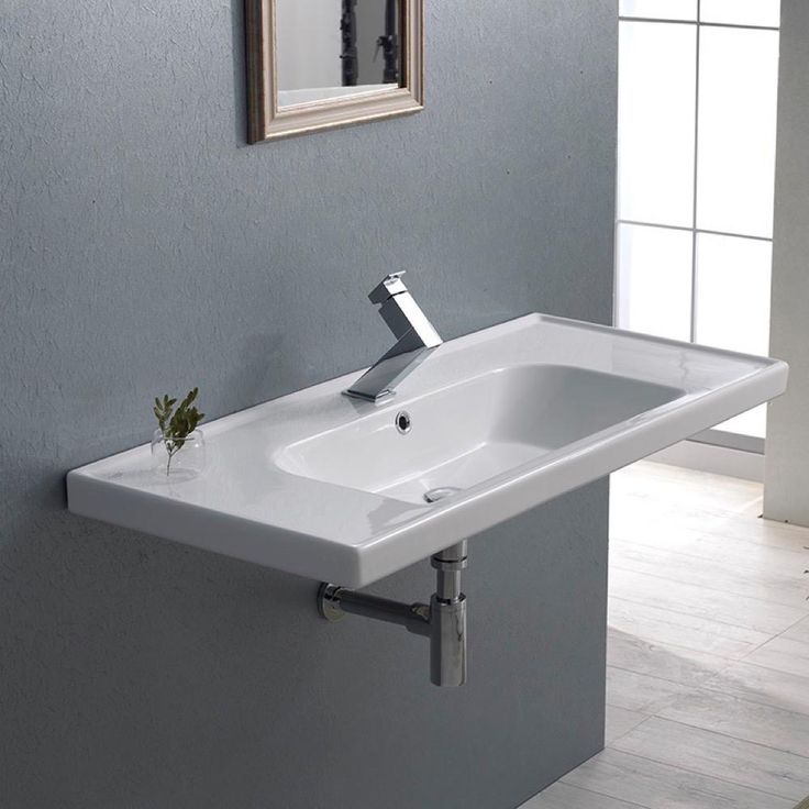 Nameeks Frame Wall Mounted Bathroom Sink in White