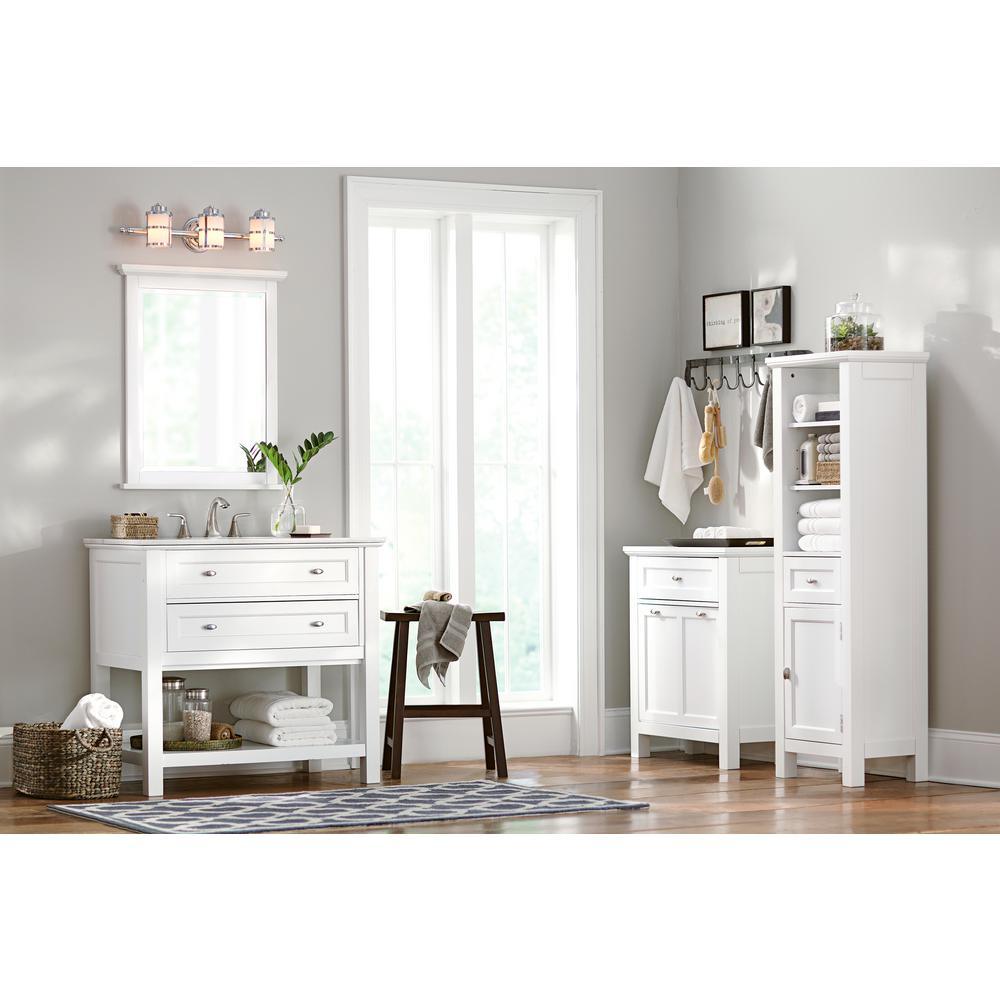 Austell 20 in. W x 60 in. H x 14 in. D Bathroom Linen Storage Cabinet in White - Super Arbor