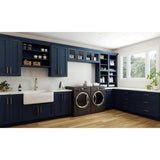 Home Decorators Collection Newport 27 in. W x 12 in. D x 18 in. H Assembled Plywood Wall Bridge Kitchen Cabinet in Mythic Blue with Soft Close
