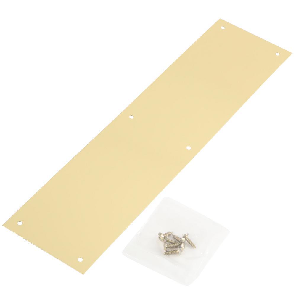 4 in. x 16 in. Polished Brass Push Plate - Super Arbor