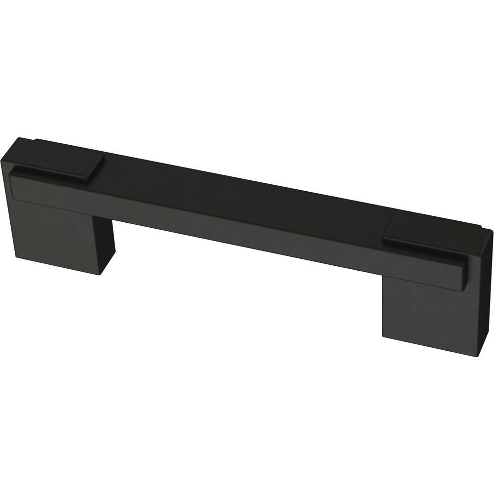 Industrial Insert 4 or 5-1/16 in. (102 or 128mm) Heirloom Silver and Matte Black Dual Mount Drawer Pull - Super Arbor