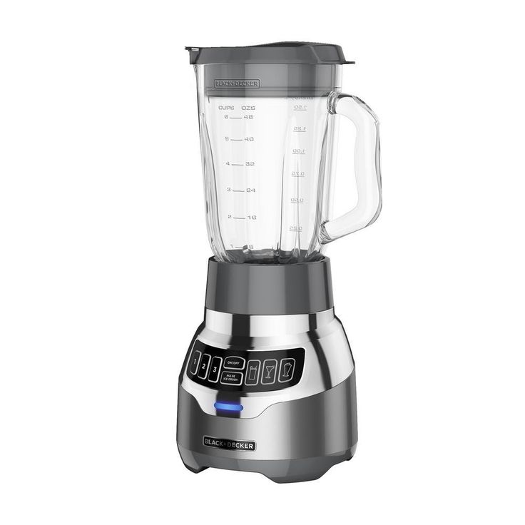 PowerCrush 48 oz. 3-Speed Silver Digital Blender with Travel  Cup