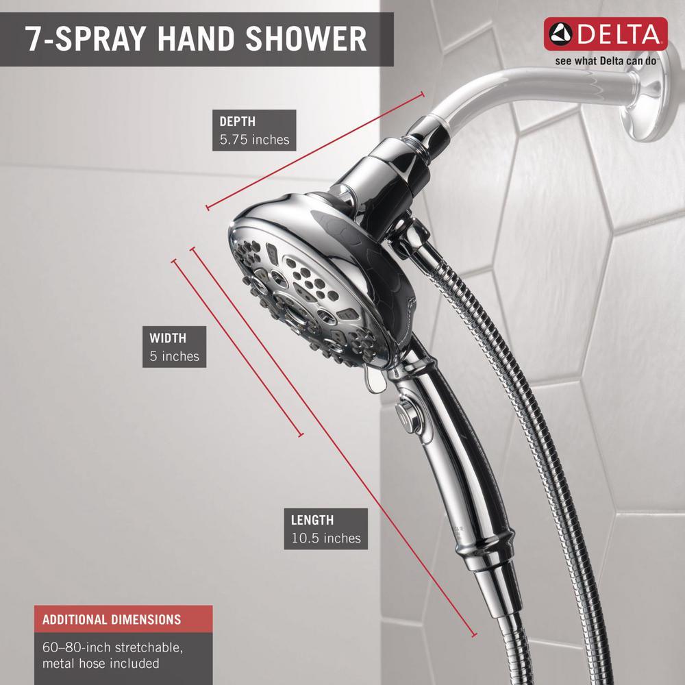 SureDock 7-Spray 5 in. Single Wall Mount Handheld H2Okinetic Shower Head in Chrome - Super Arbor