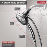 SureDock 7-Spray 5 in. Single Wall Mount Handheld H2Okinetic Shower Head in Chrome - Super Arbor