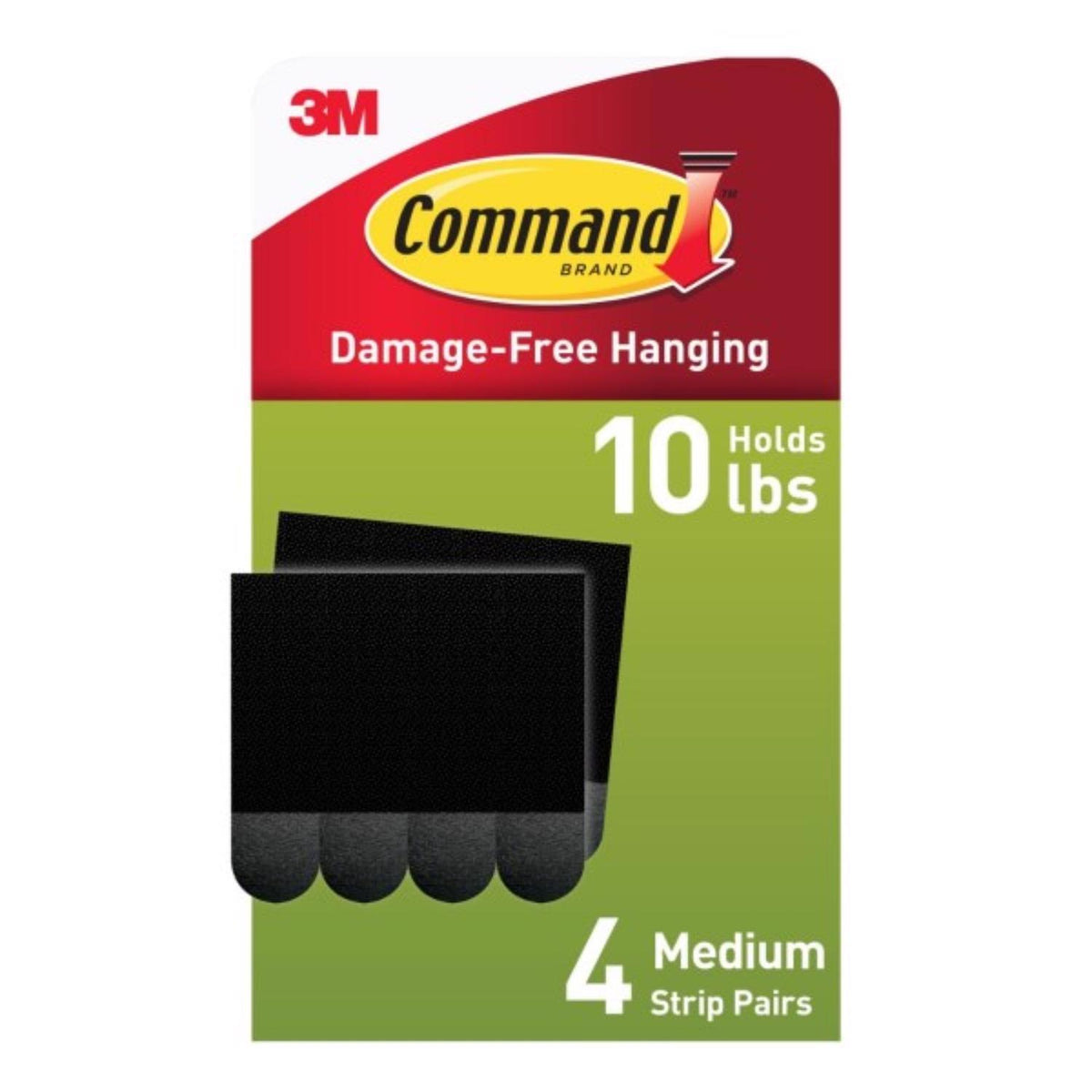 3M Command Black Large Picture Hanging Strips, 16 lb Capacity, 4 Pack