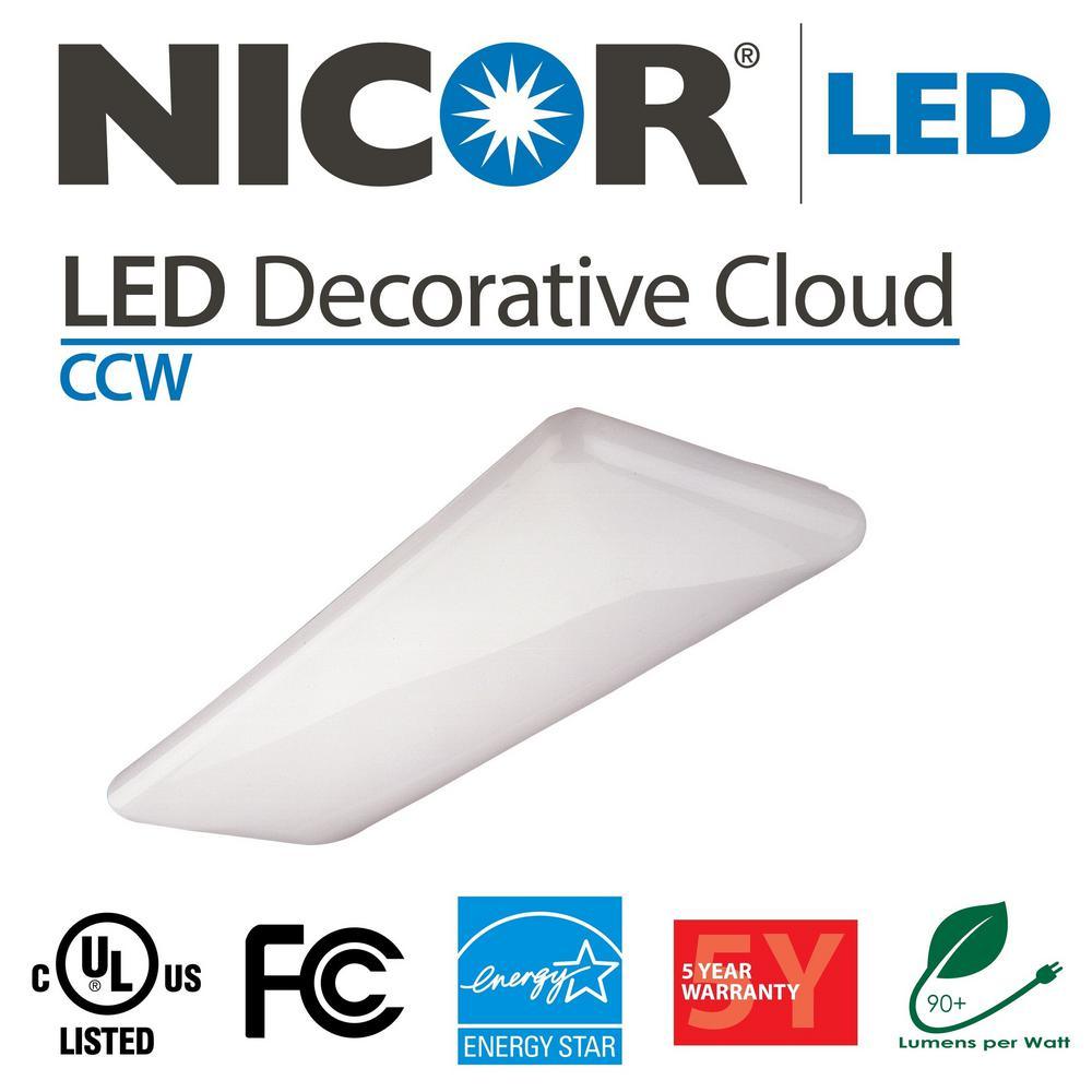NICOR 225-Watt Equivalent White Integrated LED Designer Cloud Wraparound Fixture, High Output, 4000K - Super Arbor